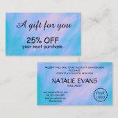 Calligraphie aquarelle simple carte de réduction p (Devant / Derrière)