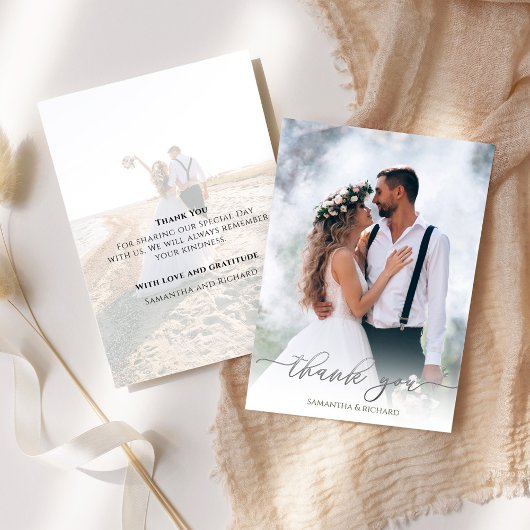 Calligraphie Argent Script Merci photo Mariage