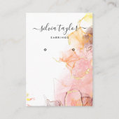 Calligraphie art Blush Pink Earring carte d'affich (Devant)