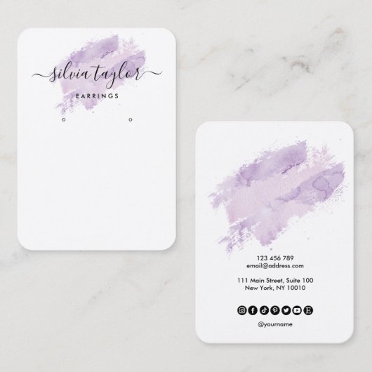 Calligraphie art Boucles d'oreilles carte d'affich (Devant / Derrière)