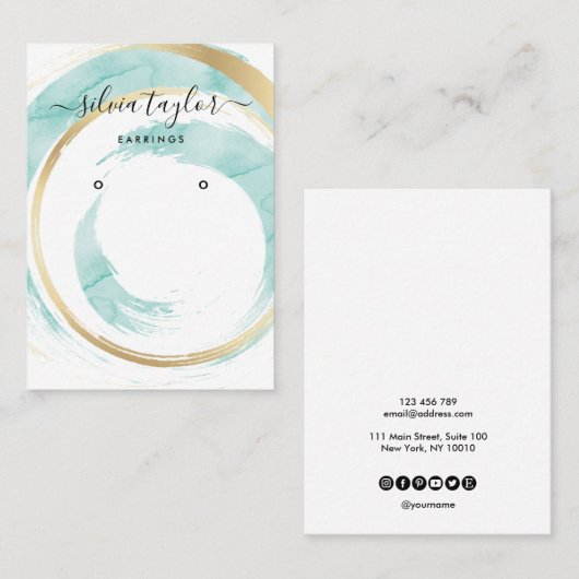 Calligraphie art Écouter carte d'affichage (Devant / Derrière)