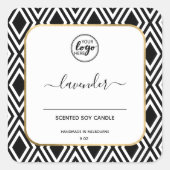 Calligraphie artisanale noir et blanc Étiquettes (Devant)