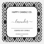 Calligraphie artisanale noir et blanc Étiquettes (Devant)