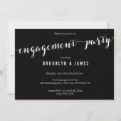 Calligraphie Black Engagement Party Invitations (Dos)