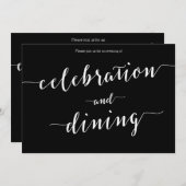 Calligraphie Black Engagement Party Invitations (Devant / Derrière)