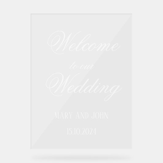 Calligraphie blanc Script simple mariage accueil (Recto)