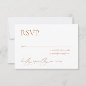 Calligraphie Blanc & Terracotta Mariage RSVP (Devant)