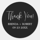 Calligraphie Blanche Sur Stickers Merci Noir (Devant)