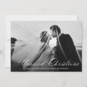 calligraphie blanche vacances mariage faire-part (Devant)