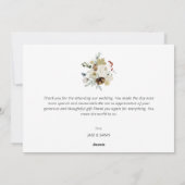 calligraphie blanche vacances mariage faire-part (Dos)