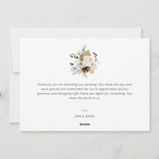 calligraphie blanche vacances mariage faire-part (Dos)