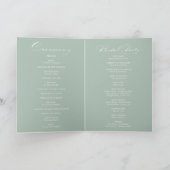 Calligraphie blanche verte Programme de mariage pl (Intérieur)