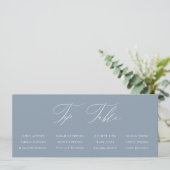 Calligraphie bleu foncé Top Table Carte de siège (Debout devant)