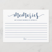 Calligraphie bleue Mémoire préférée de la carte de (Devant)