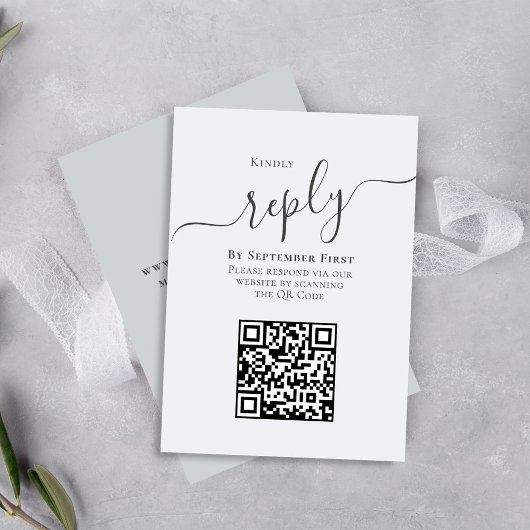Calligraphie bleue QR Code réponse Mariage