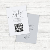 Calligraphie bleue QR Code réponse Mariage