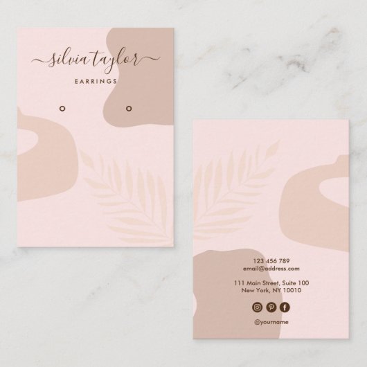 Calligraphie blush abstrait Earrage carte d'affich (Devant / Derrière)