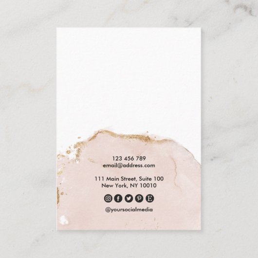 Calligraphie blush rose terre Écouter carte d'affi (Dos)