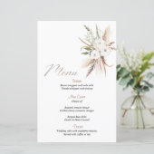 Calligraphie Boho fleur beige menu mariage du (Debout devant)