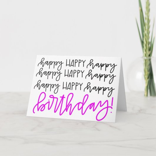 Calligraphie Bonne carte d'anniversaire (Devant)