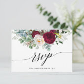 Calligraphie Bourgogne Floral Mariage Repas RSVP (Debout devant)