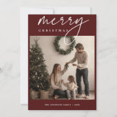 Calligraphie Bourgogne Joyeux Carte photo de Noël (Devant)