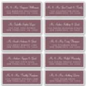 Calligraphie Bourgogne Mariage Étiquette de adress (Devant)