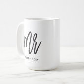 Calligraphie brossée M. Mariage Groom Mug (Devant gauche)