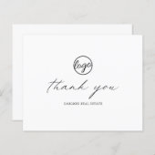 Calligraphie Budget Business Logo Carte de remerci (Devant / Derrière)
