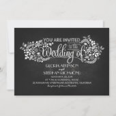 calligraphie chalkboard invitations de mariage (Devant)