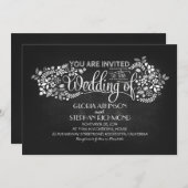 calligraphie chalkboard invitations de mariage (Devant / Derrière)