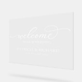 Calligraphie Chic Bienvenue sur notre panneau (Angle)