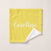 Calligraphie Chic Personnalisée Nom Été Jaune (Gant de toilette)
