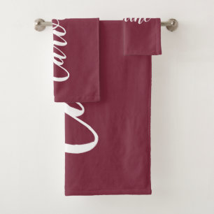 Calligraphie Chic Personnalisée Nom Rouge Bourgogn