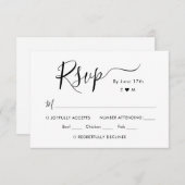 Calligraphie Chic Script Monogramme Mariage RSVP (Devant / Derrière)