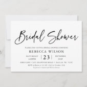 Calligraphie Chic Simple Invitation de douche nupt (Devant)
