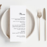 Calligraphie Classic Minimaliste Menu Mariage<br><div class="desc">Cette carte calligraphie classique minimaliste mariage est parfaite pour un mariage rustique. Le design comprend une police de calligraphie élégante pour agrémenter votre événement.</div>
