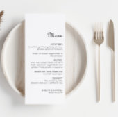 Calligraphie Classic Minimaliste Menu Mariage