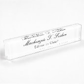 Calligraphie classique Élégante Plaque blanche sim