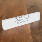 Calligraphie classique Élégante Plaque Gris simple (Taille)