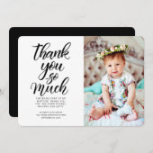 Calligraphie classique Merci de baptême photo (Devant / Derrière)