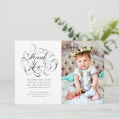 Calligraphie classique Merci de baptême photo (Debout devant)