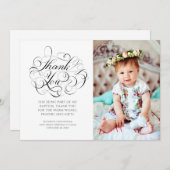 Calligraphie classique Merci de baptême photo (Devant / Derrière)