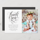 Calligraphie classique Merci de baptême photo (Devant / Derrière)