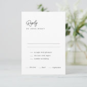 Calligraphie classique Noir Blanc Mariage Carte RS (Debout devant)