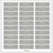 Calligraphie classique Sage Green Étiquette de adr (Feuille)