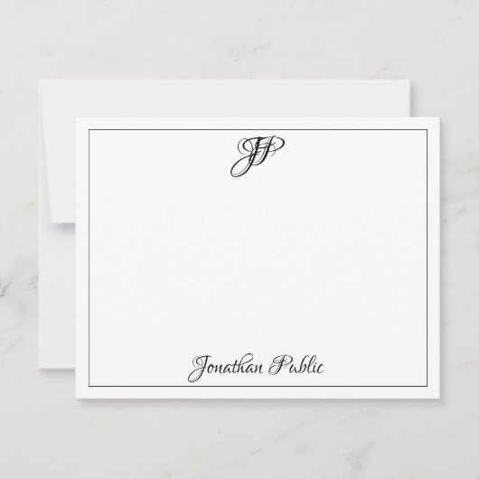 Calligraphie classique Texte Monogramme Modèle Noi (Devant)