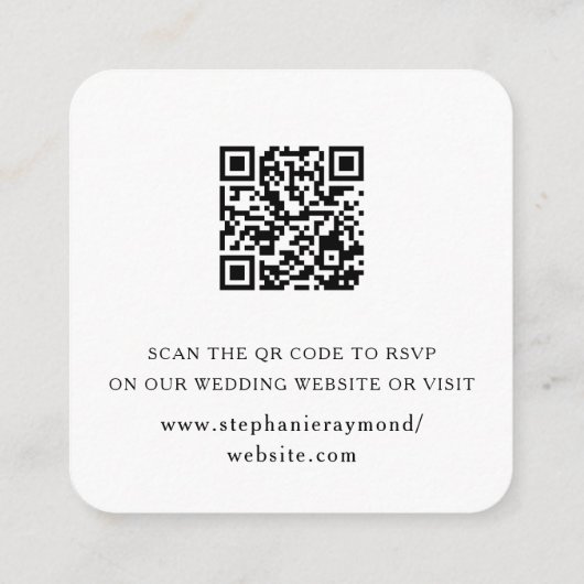 Calligraphie Code QR Mariage Carte RSVP (Dos)