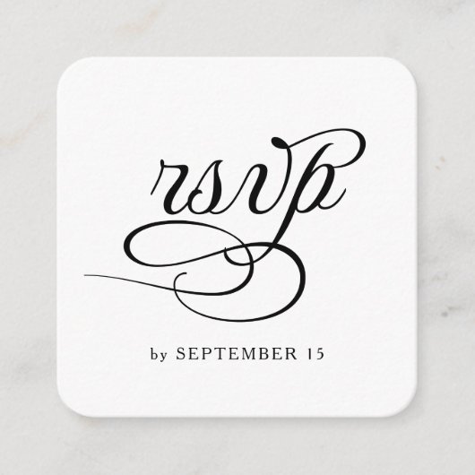 Calligraphie Code QR Mariage Carte RSVP (Devant)