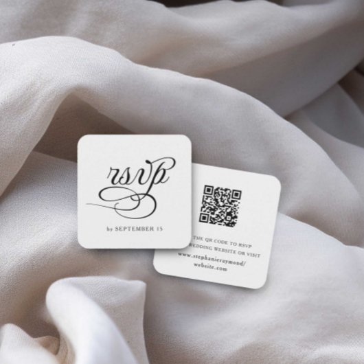 Calligraphie Code QR Mariage Carte RSVP